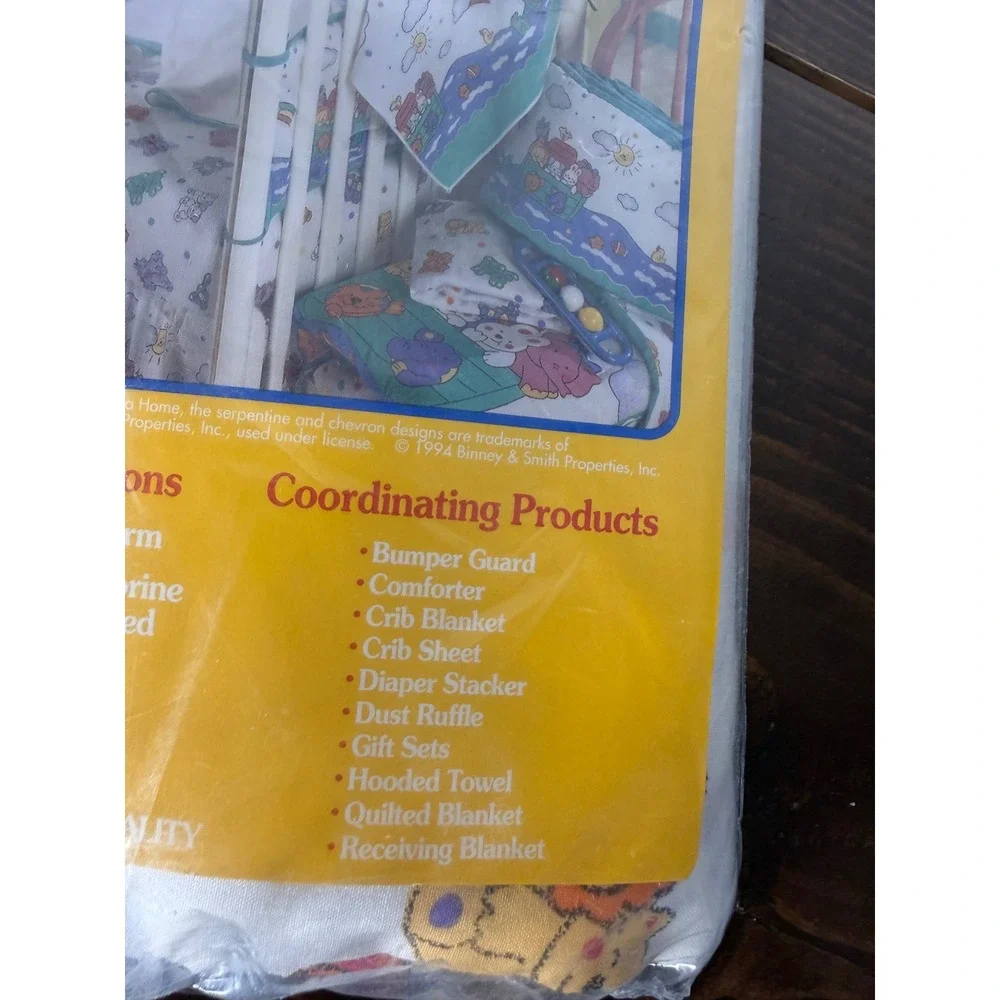 VTG 1994 Crayola Home Baby Riegel Fitted Crib Sheet Cotton Bears Polka Dot NIP